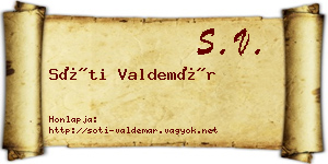 Sóti Valdemár névjegykártya